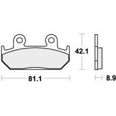 SBS Remblokken Racing RQ Carbon Tech (achter) 593RQ