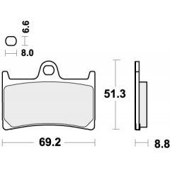 SBS Remblokken Racing RQ Carbon Tech (achter) 634RQ