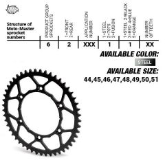 Moto Master STEEL ULTRALIGHT 47T 420 achtertandwiel