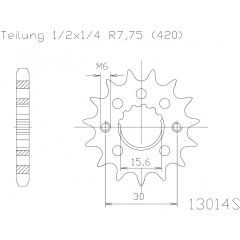 Esjot voortandwiel 15T, LIGHT, 420