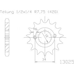 Esjot voortandwiel 15T, 420