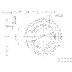 Esjot Staal achtertandwiel 42T, 520