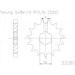 Esjot voortandwiel 12T, LIGHT, 520