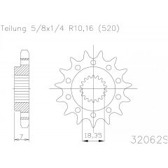 Esjot voortandwiel 11T, LIGHT, 520