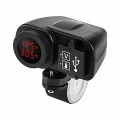 Booster Dual USB oplader + Temperatuur & Voltage Indicator