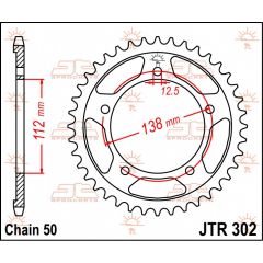 JT Sprockets achtertandwiel staal 39T, 530