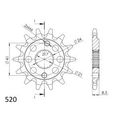 Supersprox voortandwiel 15T, 520