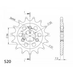 Supersprox voortandwiel 16T, 520