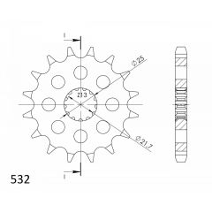 Supersprox voortandwiel 14T, 532