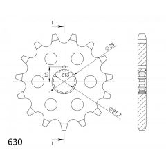 Supersprox voortandwiel 13T, 630