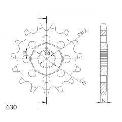 Supersprox voortandwiel 15T, 630