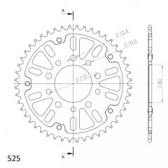 Supersprox Aluminium achtertandwiel 46T, RED, 530