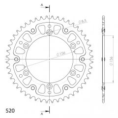 Supersprox Aluminium achtertandwiel 48T, GOLD, 520