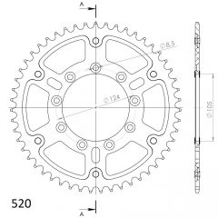 Supersprox Aluminium achtertandwiel 51T, GOLD, 520