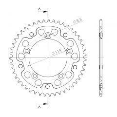 Supersprox Aluminium achtertandwiel 45T, ORANGE, 420