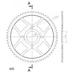 Supersprox Staal achtertandwiel 60T, ( Zwart)