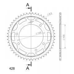 Supersprox Staal achtertandwiel 50T, ( Zwart)