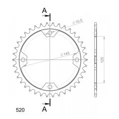 Supersprox Staal achtertandwiel 73T, ( Zwart), 520