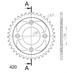 Supersprox Staal achtertandwiel 37T, ( Zwart), 420