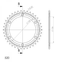 Supersprox Staal achtertandwiel 36T, ( Zwart), 520