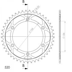 Supersprox Staal achtertandwiel 45T, ( Zwart), 520