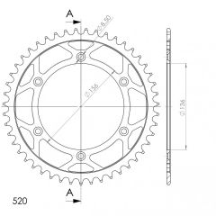 Supersprox Staal achtertandwiel 46T, ( Zwart), 520