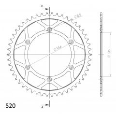 Supersprox Staal achtertandwiel 48T, ( Zwart), 520