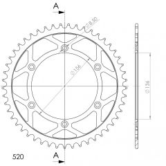 Supersprox Staal achtertandwiel 49T, ( Zwart), 520