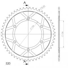 Supersprox Staal achtertandwiel 51T, ( Zwart), 520