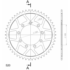 Supersprox Staal achtertandwiel 50T, ( Zwart), 520