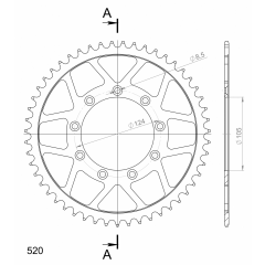 Supersprox Staal achtertandwiel 51T, ( Zwart), 520