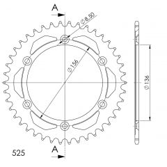 Supersprox Staal achtertandwiel 41T, ( Zwart), 525