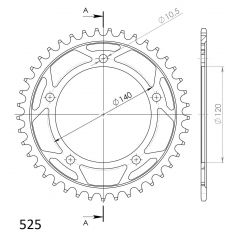 Supersprox Staal achtertandwiel 41T, ( Zwart), 525