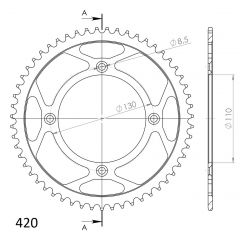 Supersprox Staal achtertandwiel 55T, ( Zwart), 420