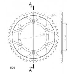 Supersprox Staal achtertandwiel 47T, ( Zwart), 520