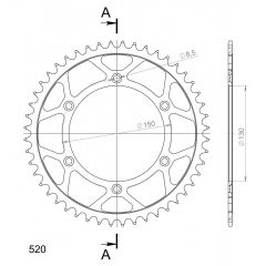 Supersprox Staal achtertandwiel 48T, ( Zwart), 520