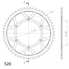 Supersprox Staal achtertandwiel 49T, ( Zwart), 520