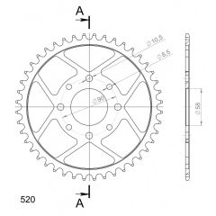 Supersprox Staal achtertandwiel 44T, ( Zwart), 520