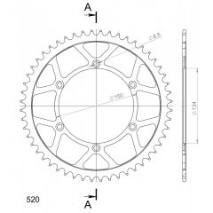 Supersprox Staal achtertandwiel 52T, ( Zwart), 520