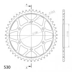 Supersprox Staal achtertandwiel 46T, ( Zwart), 530