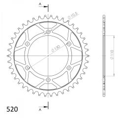 Supersprox Staal achtertandwiel 42T, ( Zwart), 520