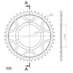 Supersprox Staal achtertandwiel 42T, ( Zwart), 525