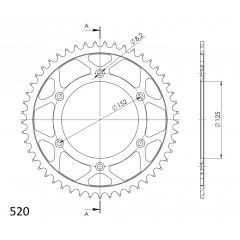 Supersprox Staal achtertandwiel 49T, ( Zwart), 520