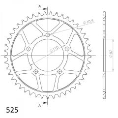 Supersprox Staal achtertandwiel 45T, ( Zwart), 525