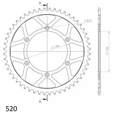 Supersprox Staal achtertandwiel 51T, ( Zwart), 520