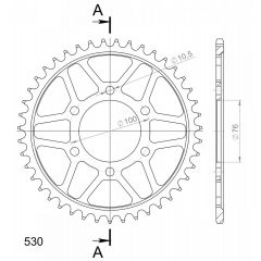 Supersprox Staal achtertandwiel 43T, ( Zwart), 530