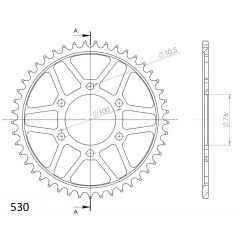 Supersprox Staal achtertandwiel 45T, ( Zwart), 530