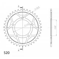 Supersprox Staal achtertandwiel 39T, ( Zwart), 520