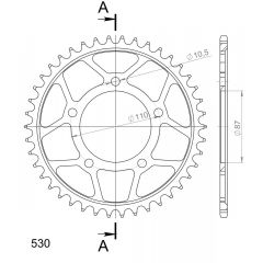 Supersprox Staal achtertandwiel 42T, ( Zwart), 530