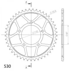 Supersprox Staal achtertandwiel 45T, ( Zwart), 530